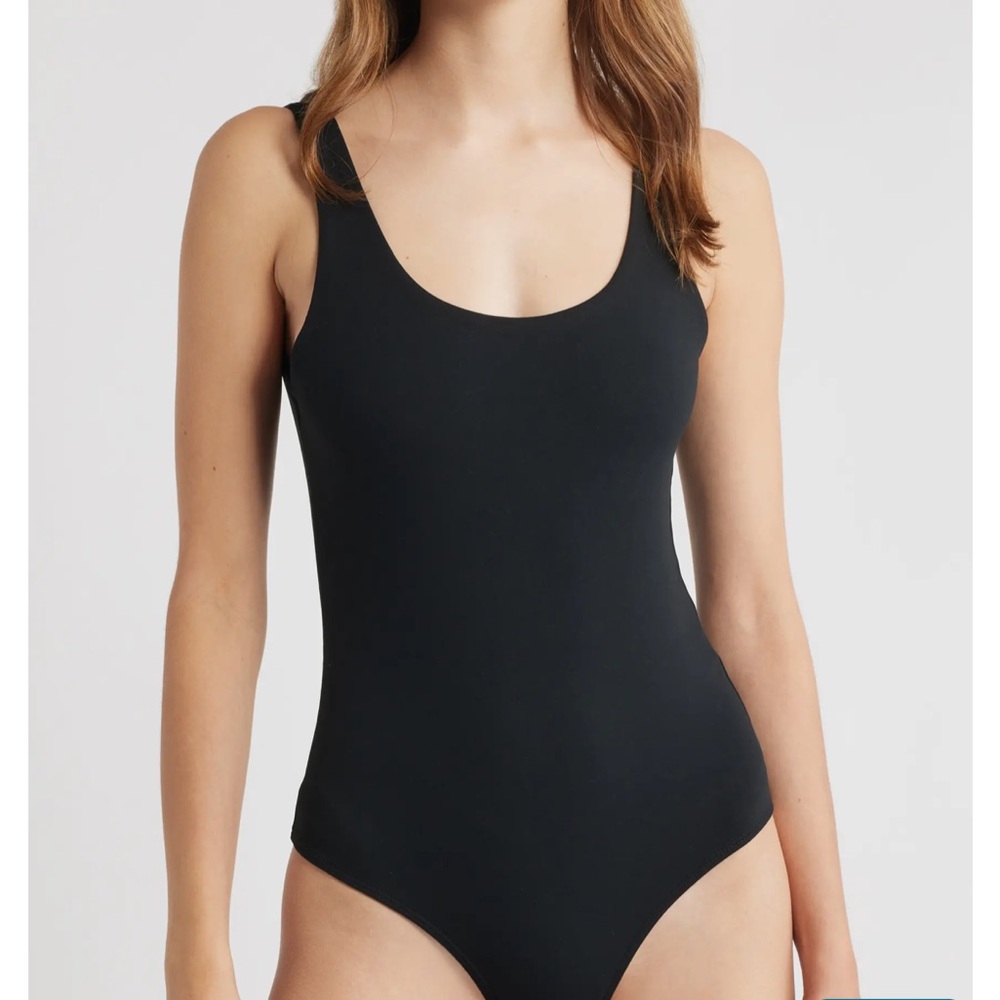 Open Edit Black Sleeveless Bodysuit